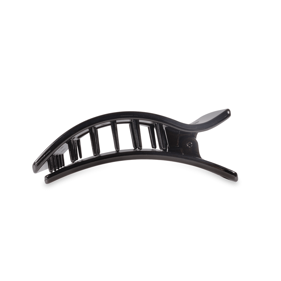 Jet Black Medium Flat Rectangle Hair Clip - Glamourous Grace