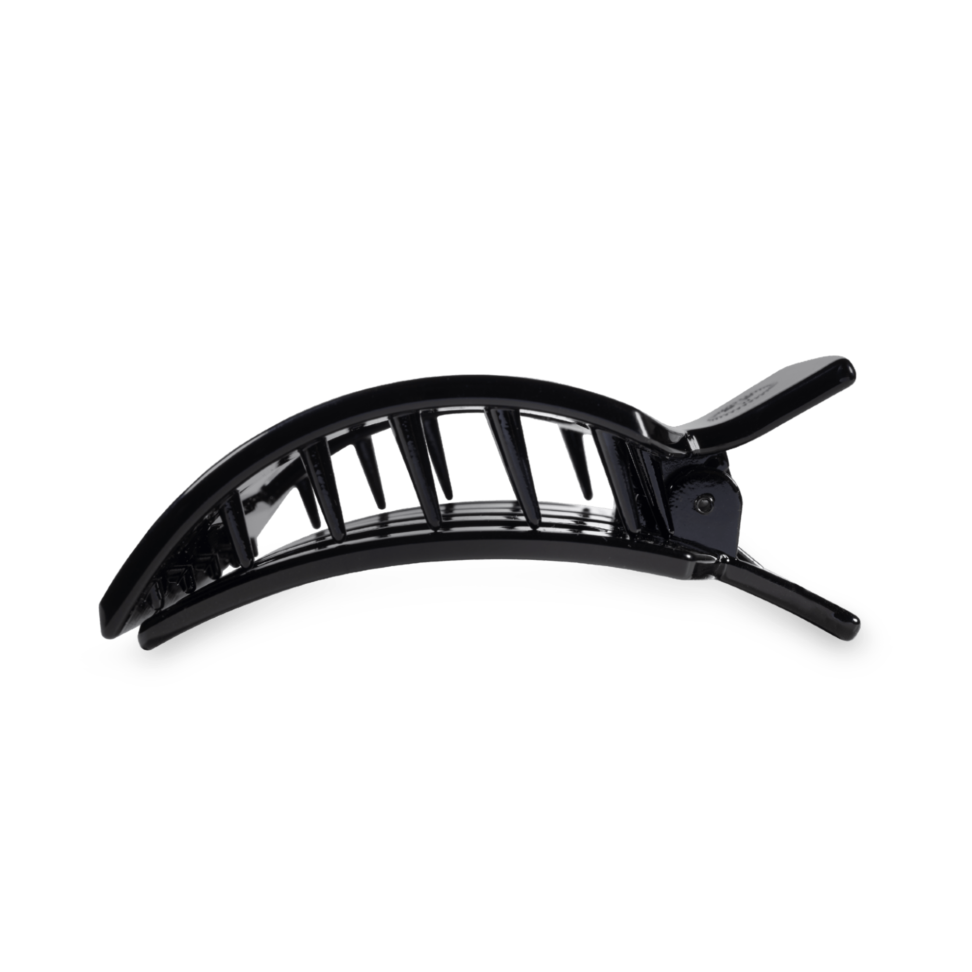 Jet Black Medium Flat Square Hair Clip - Glamourous Grace