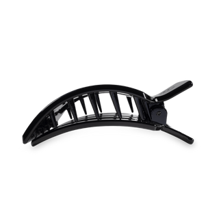 Jet Black Medium Flat Square Hair Clip - Glamourous Grace