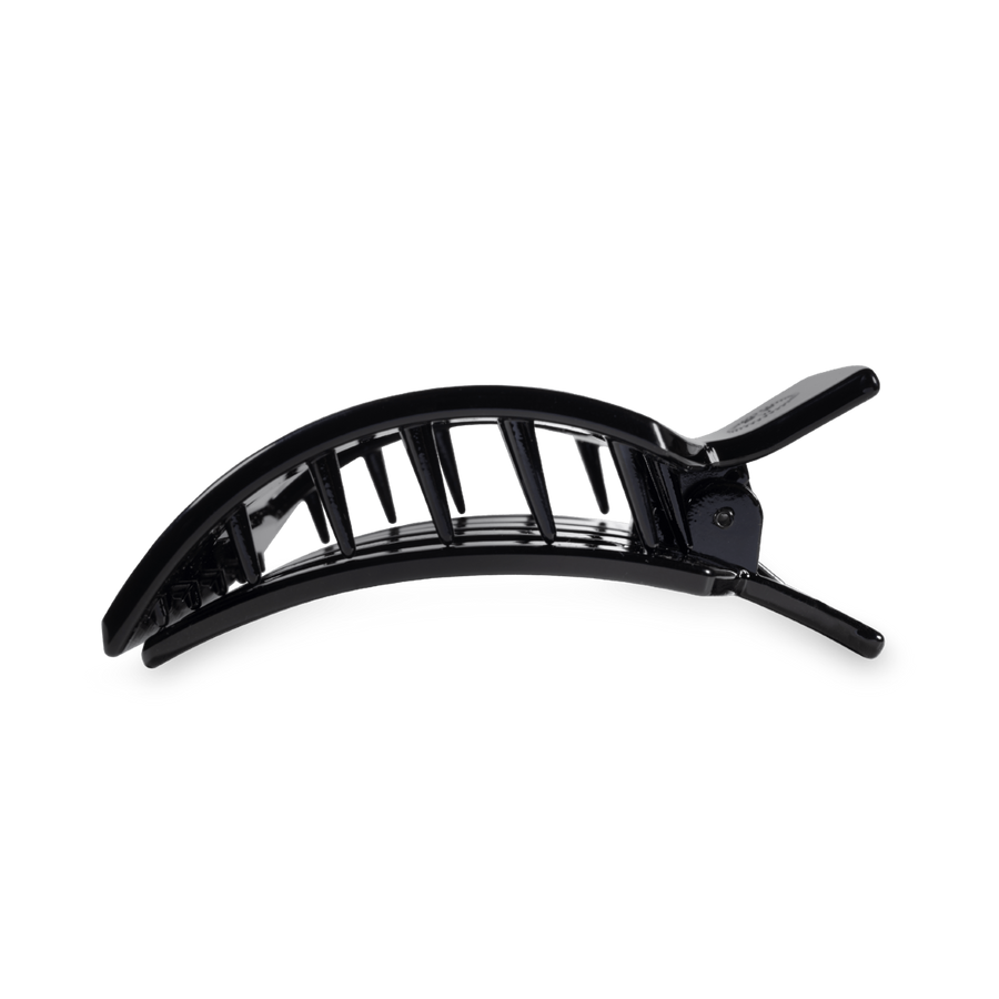Jet Black Medium Flat Square Hair Clip - Glamourous Grace