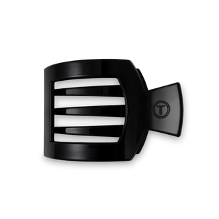 Jet Black Medium Flat Square Hair Clip - Glamourous Grace
