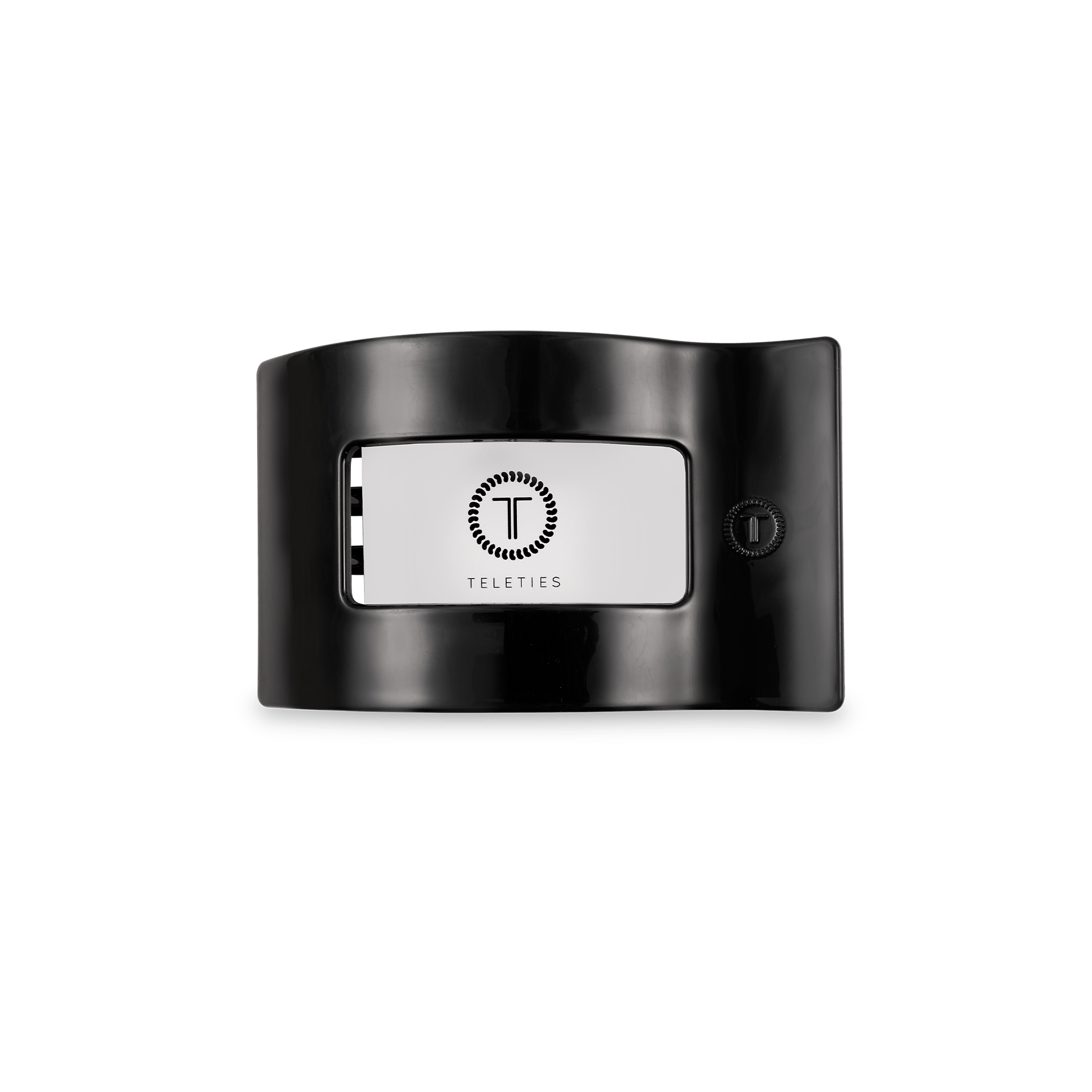 Jet Black Small Flat Rectangle Hair Clip - Glamourous Grace