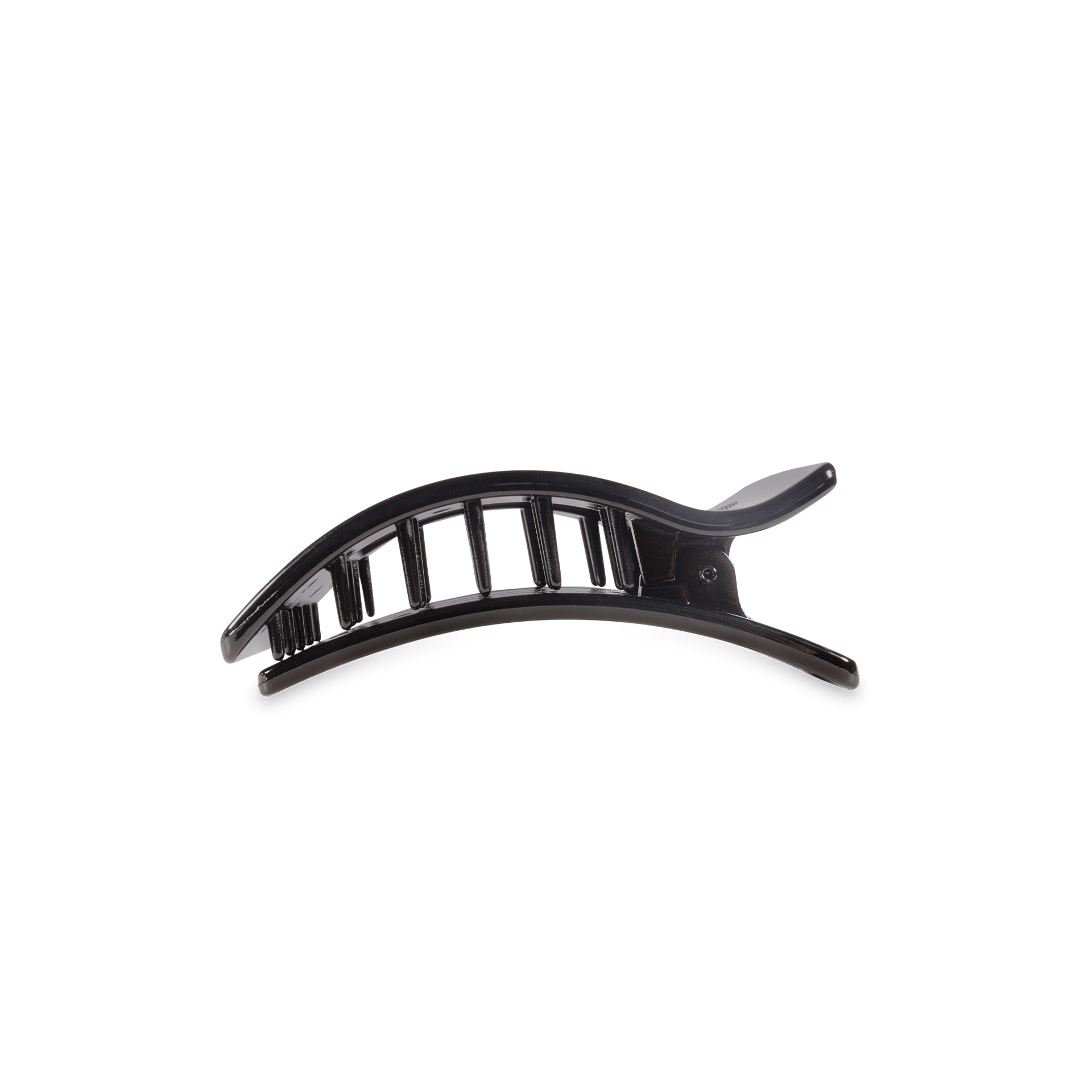 Jet Black Small Flat Rectangle Hair Clip - Glamourous Grace
