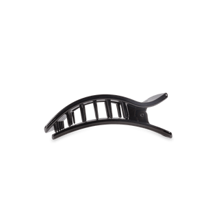 Jet Black Small Flat Rectangle Hair Clip - Glamourous Grace
