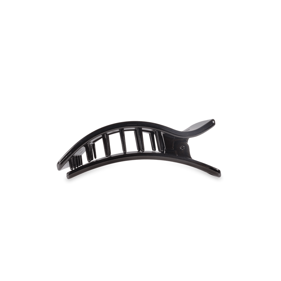 Jet Black Small Flat Rectangle Hair Clip - Glamourous Grace