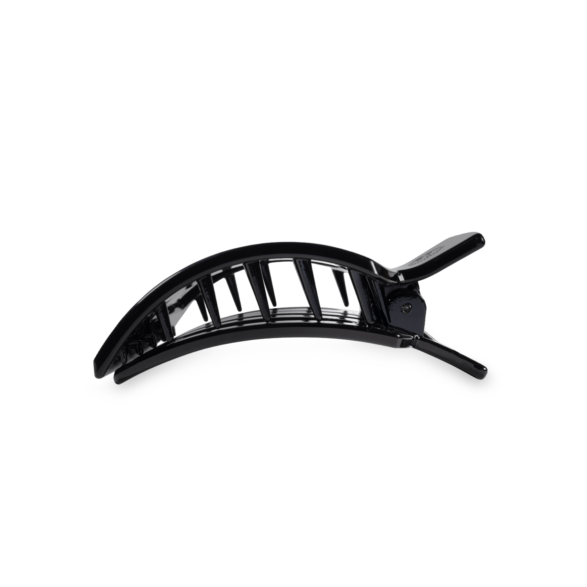 Jet Black Small Flat Square Hair Clip - Glamourous Grace