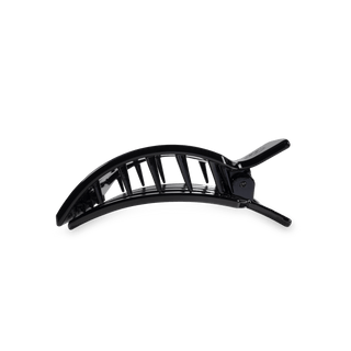 Jet Black Small Flat Square Hair Clip - Glamourous Grace