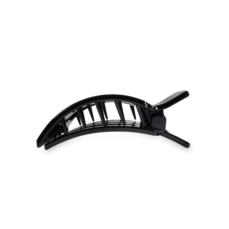 Jet Black Small Flat Square Hair Clip - Glamourous Grace