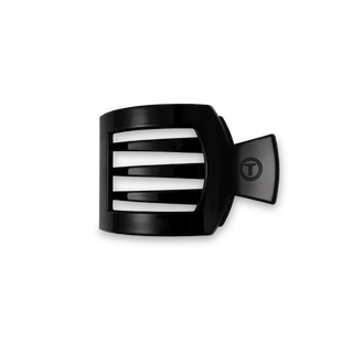 Jet Black Small Flat Square Hair Clip - Glamourous Grace