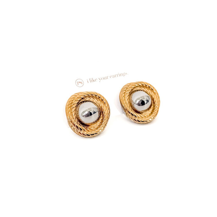 Drew Two Tone Earrings - Glamourous Grace