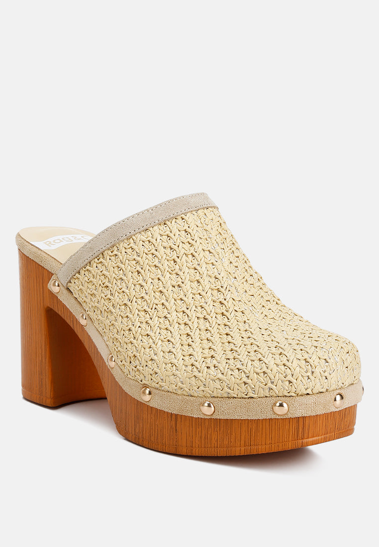 Jeydena Raffia Platform Clogs - Glamourous Grace