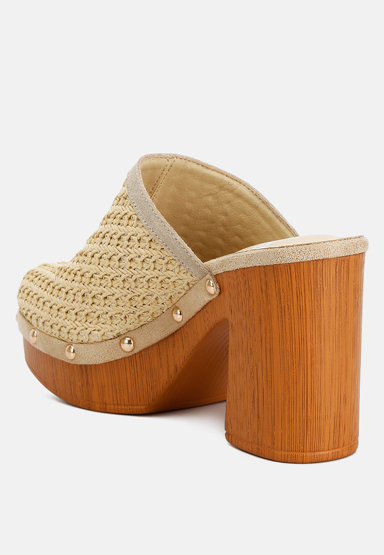 Jeydena Raffia Platform Clogs - Glamourous Grace