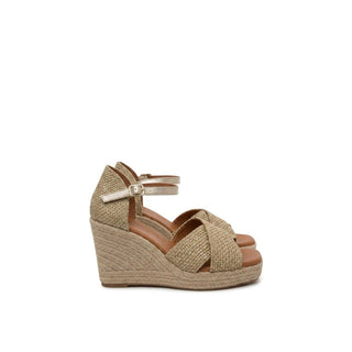 Jimena Mid Double Band Gold-Linen - Glamourous Grace