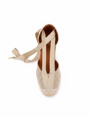 Jimena High Laces Gold Woven Lace-Up