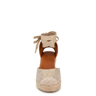 Jimena High Laces Gold Woven Lace-Up - Glamourous Grace