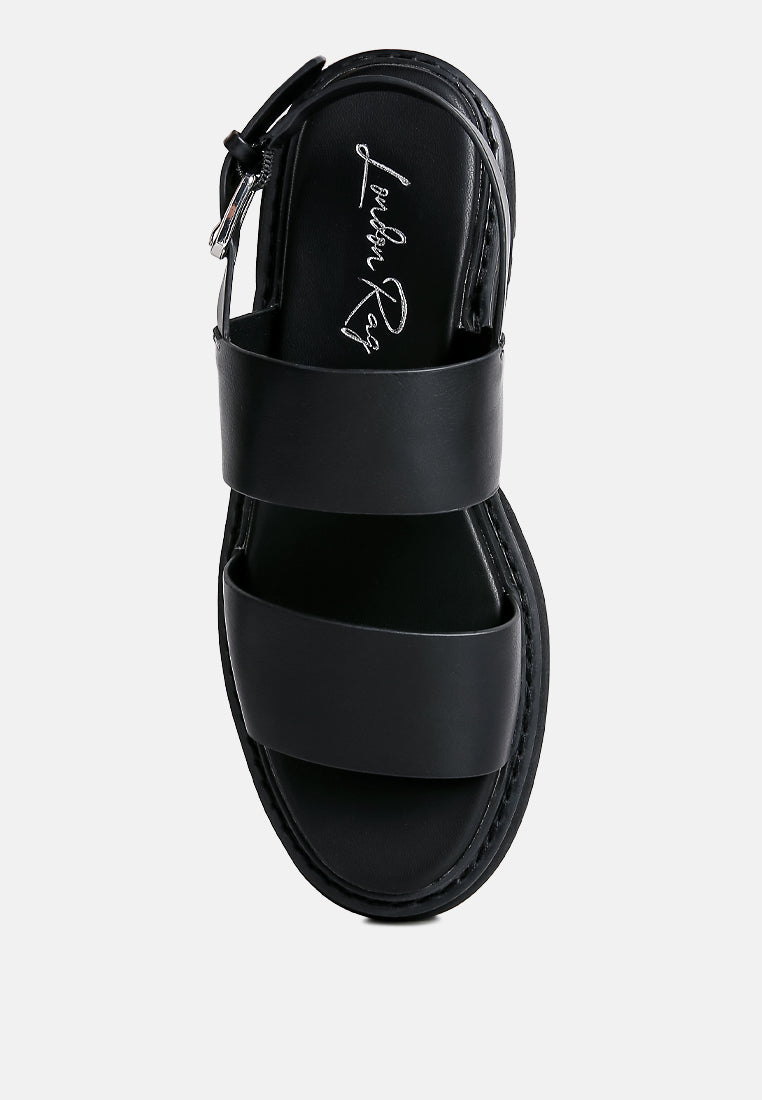 Joan Dual Strap Platforms Sandals With Buckle - Glamourous Grace