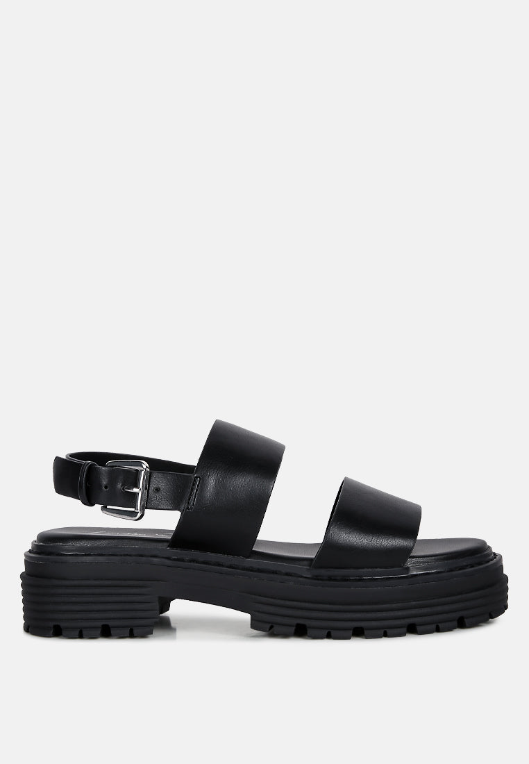 Joan Dual Strap Platforms Sandals With Buckle - Glamourous Grace