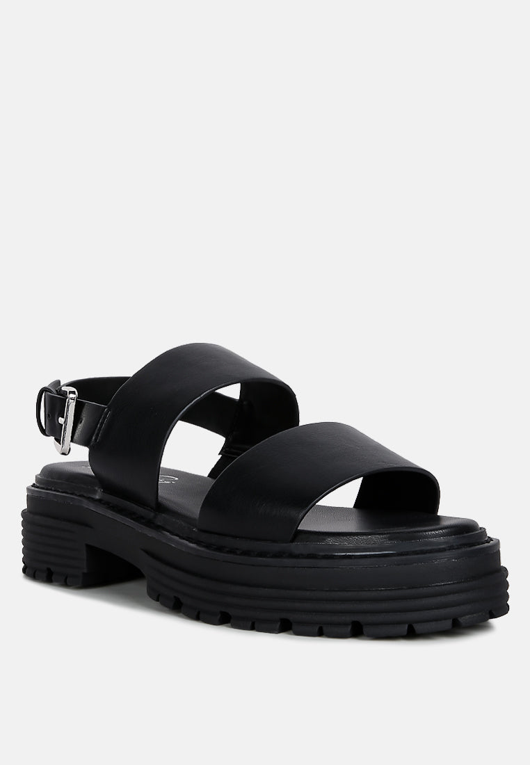 Joan Dual Strap Platforms Sandals With Buckle - Glamourous Grace