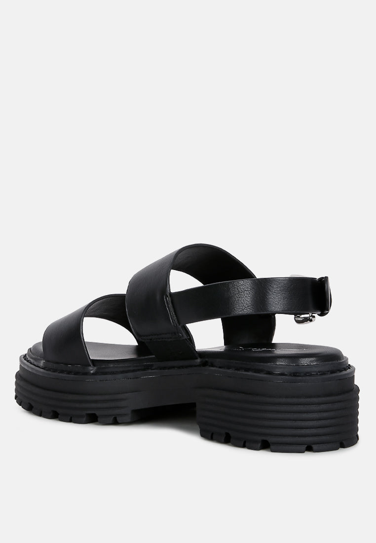 Joan Dual Strap Platforms Sandals With Buckle - Glamourous Grace