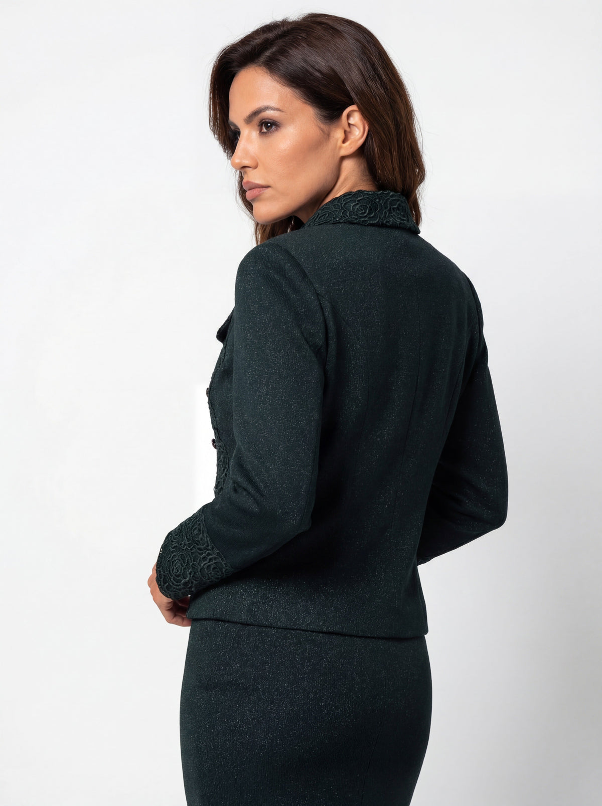Green Tailored Lace Blazer, Jody