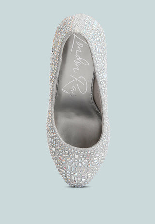 Jolly Exquisite Rhinestone-Embellished Stiletto Pumps - Glamourous Grace