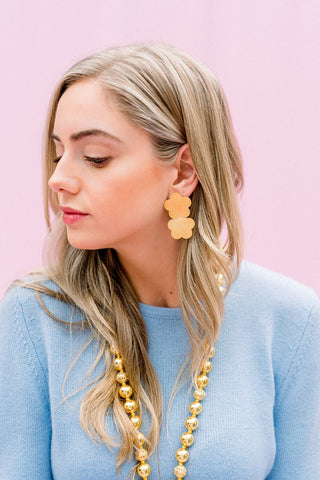 Josie Brushed Floral Earrings - 18k Gold Plated - Glamourous Grace