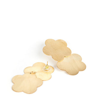 Josie Brushed Floral Earrings - 18k Gold Plated - Glamourous Grace