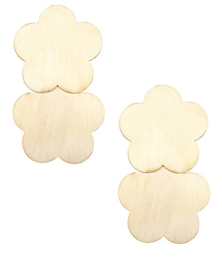Josie Brushed Floral Earrings - 18k Gold Plated - Glamourous Grace