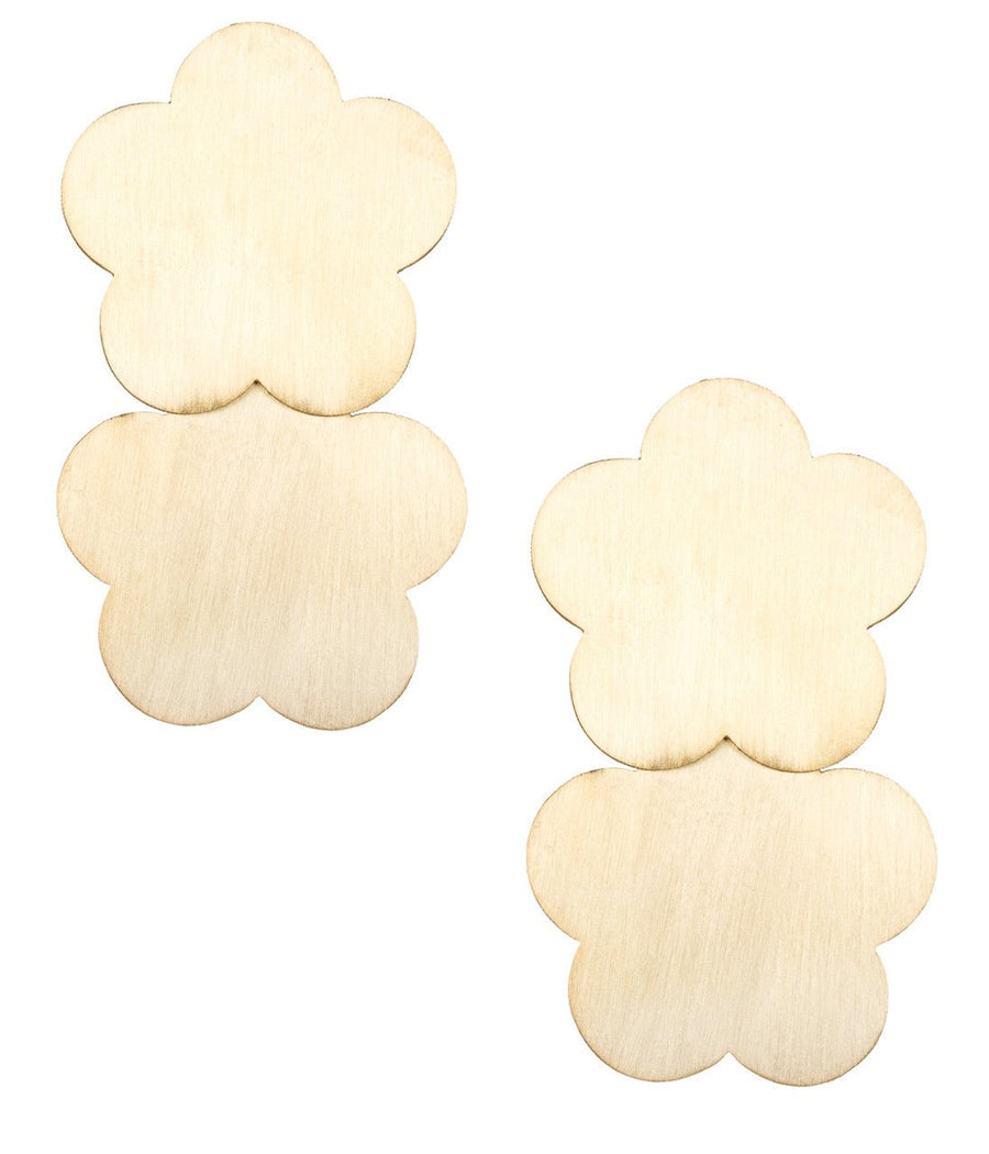 Josie Brushed Floral Earrings - 18k Gold Plated - Glamourous Grace