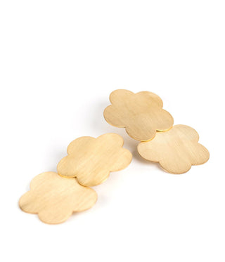 Josie Brushed Floral Earrings - 18k Gold Plated - Glamourous Grace