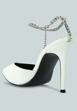 Joyce Diamante Embellished Stiletto Mule Sandals