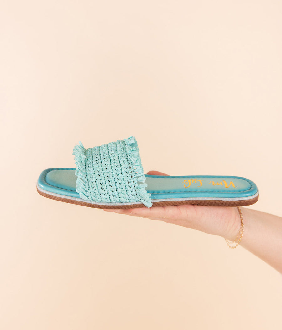 Juana Woven Sandals in Aqua Blue - Glamourous Grace