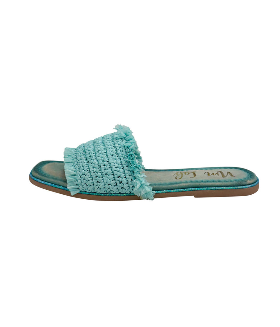 Juana Woven Sandals in Aqua Blue - Glamourous Grace