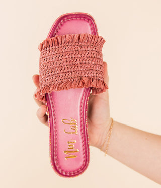 Juana Woven Sandals in Pink - Glamourous Grace