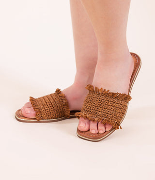 Juana Woven Sandals in Tan - Glamourous Grace
