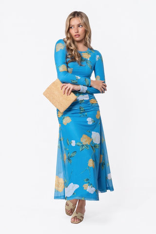 Juliana Dress (Blue Flower)