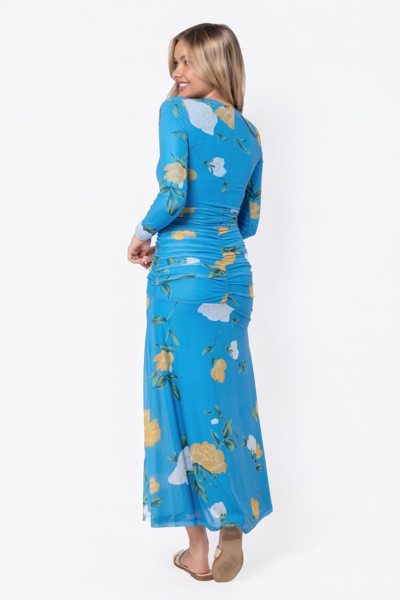 Juliana Dress (Blue Flower) - Glamourous Grace