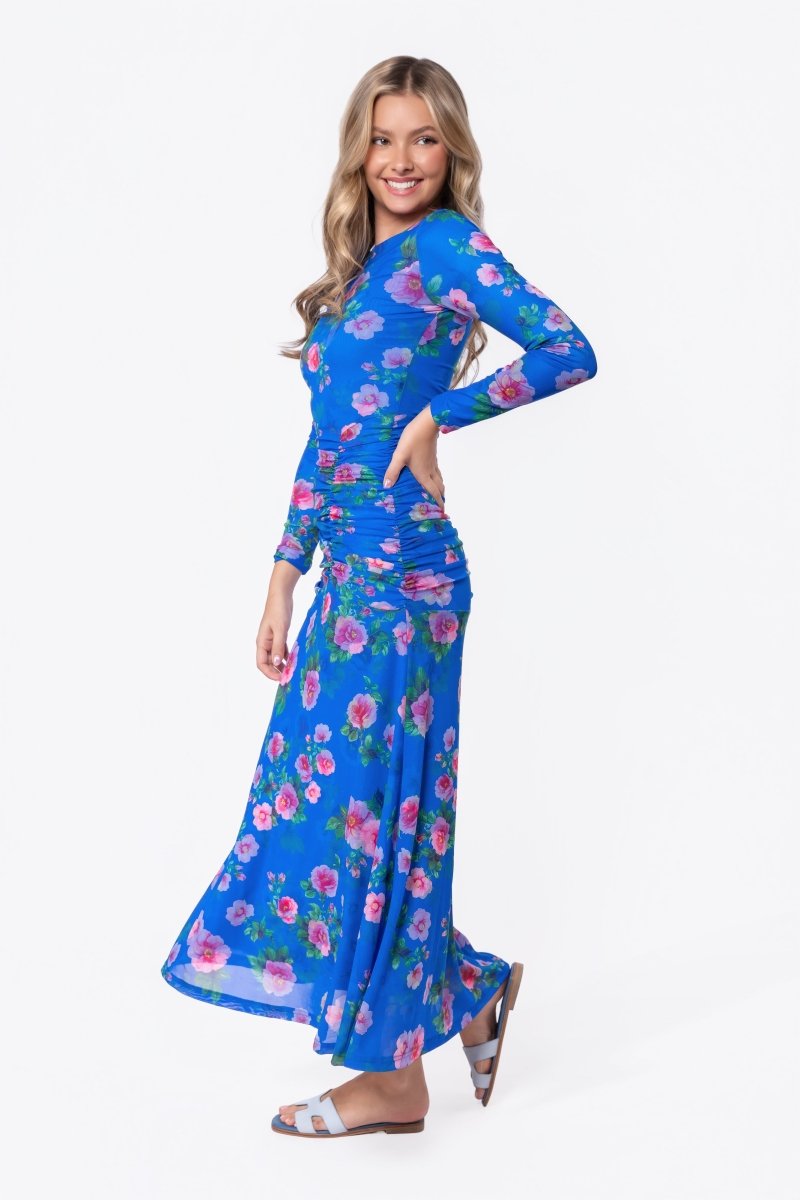 Juliana Dress (Blue/Pink) - Glamourous Grace