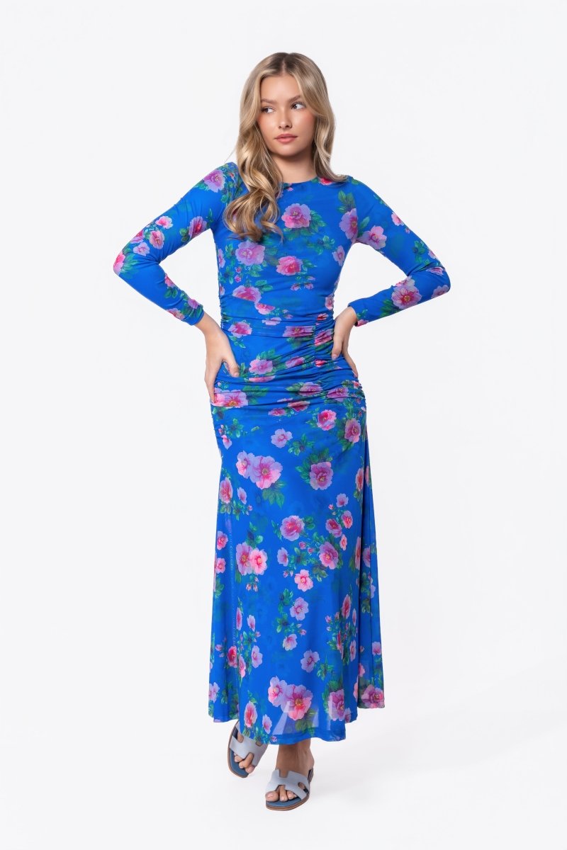 Juliana Dress (Blue/Pink) - Glamourous Grace