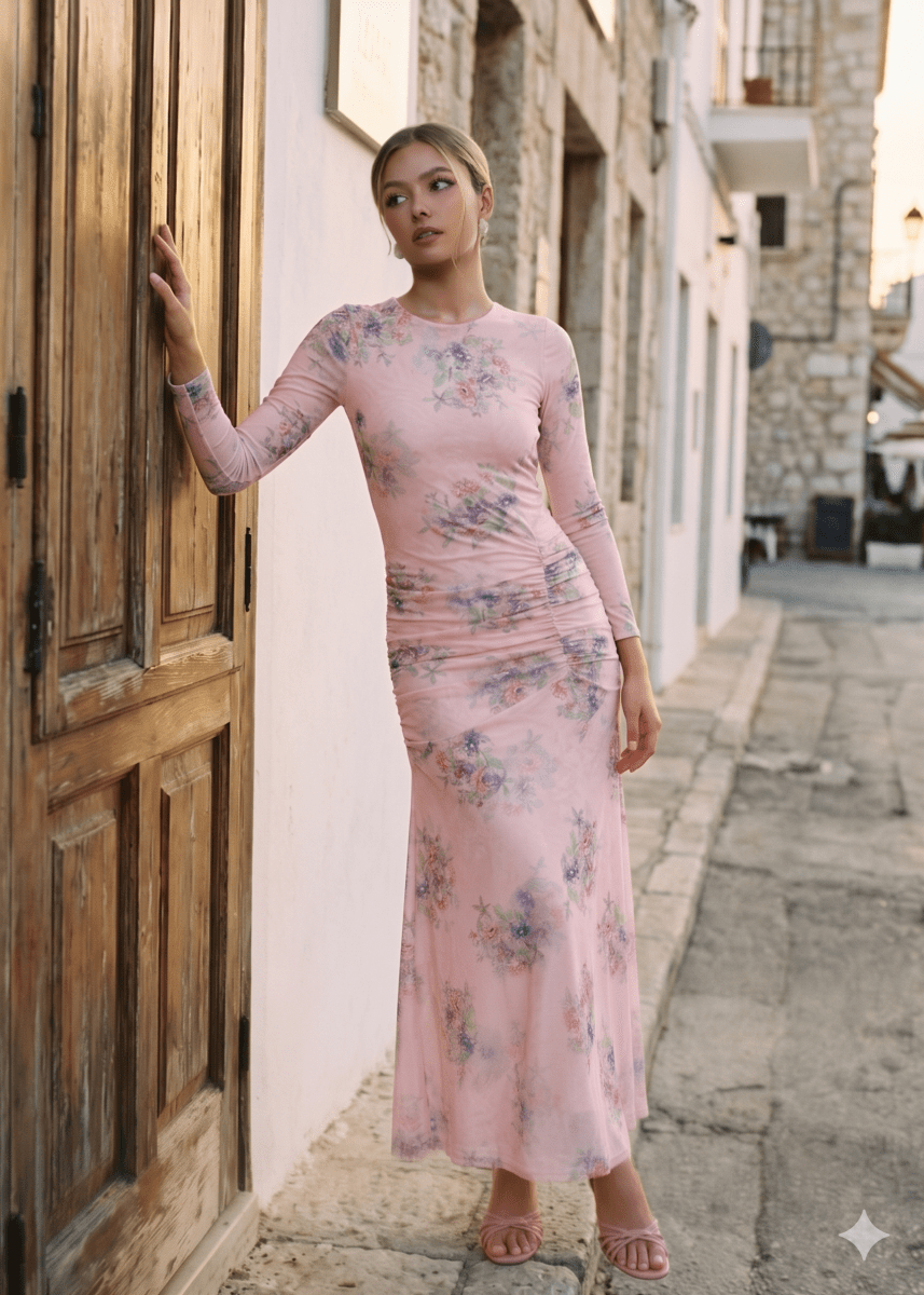 Juliana Dress (Pink Flower) - Glamourous Grace