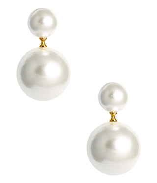 June - Double Pearl Stud Earring - Glamourous Grace