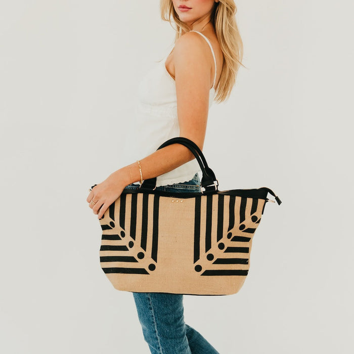 June Jute Tote Bag - Glamourous Grace