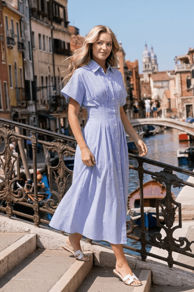 Juno Dress (Light Blue) - Glamourous Grace