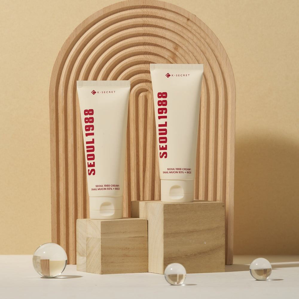 K-SECRET SEOUL 1988 Cream : Snail Mucin 93% + Rice 100ml - Glamourous Grace