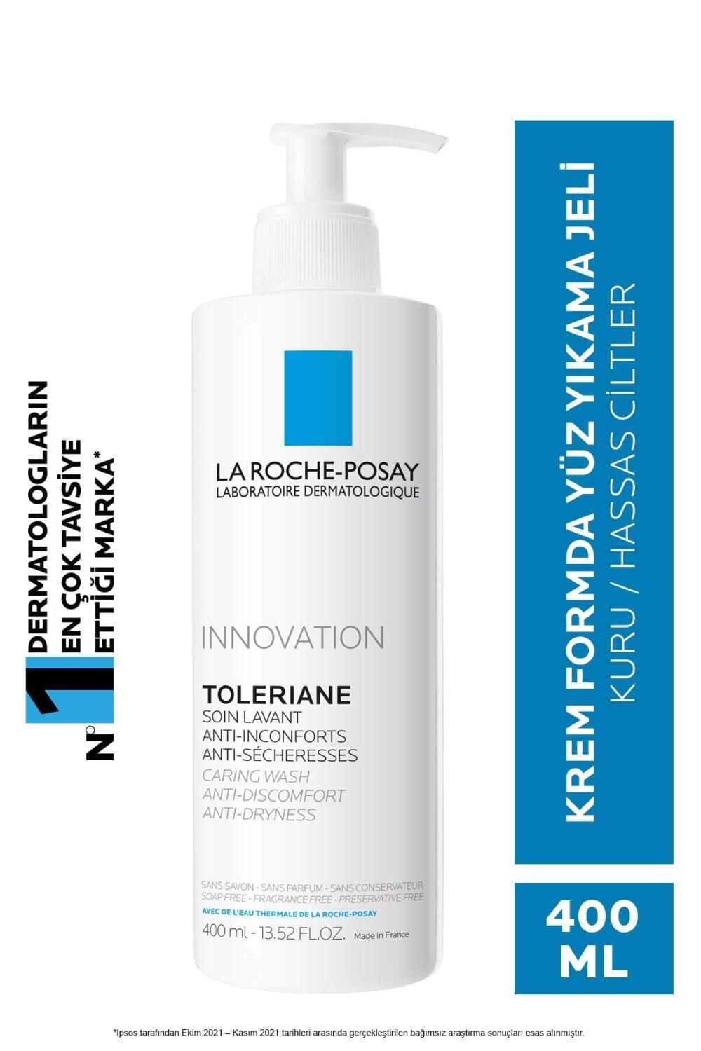 La Roche Posay Toleriane Caring Wash Cleansing Gel for Sensitive Skin - 400ml, Niacinamide & Ceramide Enriched - Glamourous Grace