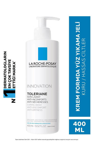La Roche Posay Toleriane Caring Wash Cleansing Gel for Sensitive Skin - 400ml, Niacinamide & Ceramide Enriched - Glamourous Grace