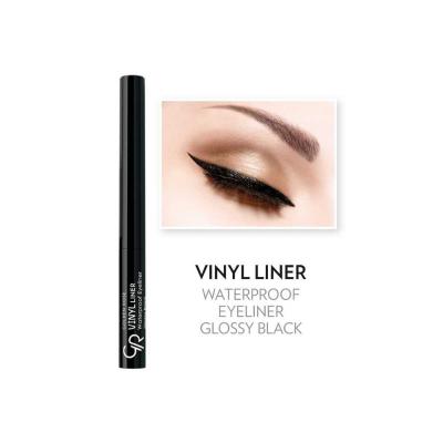 Golden Rose Vinyl Liner: Glossy Black Waterproof Eyeliner - Long Lasting, Smudge-Proof, Intense Color for a Dramatic Eye Look - Glamourous Grace