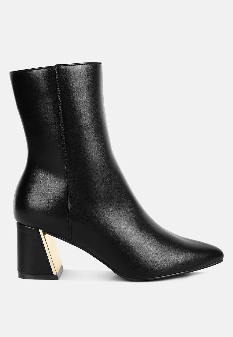 Kaira Metallic Accent Heel High Ankle Boots - Glamourous Grace