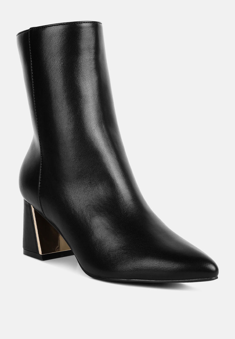 Kaira Metallic Accent Heel High Ankle Boots - Glamourous Grace