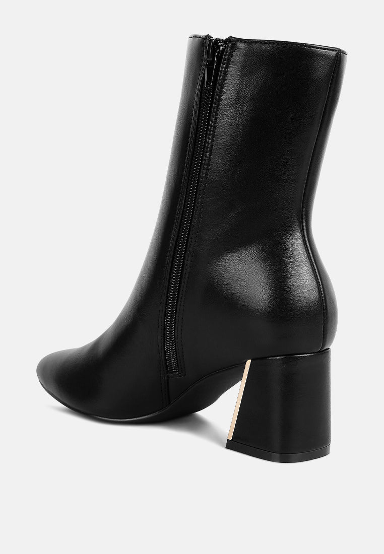 Kaira Metallic Accent Heel High Ankle Boots - Glamourous Grace